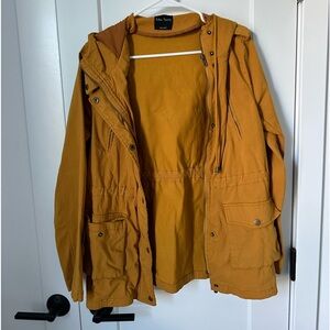 Yellow utility jacket with hood
